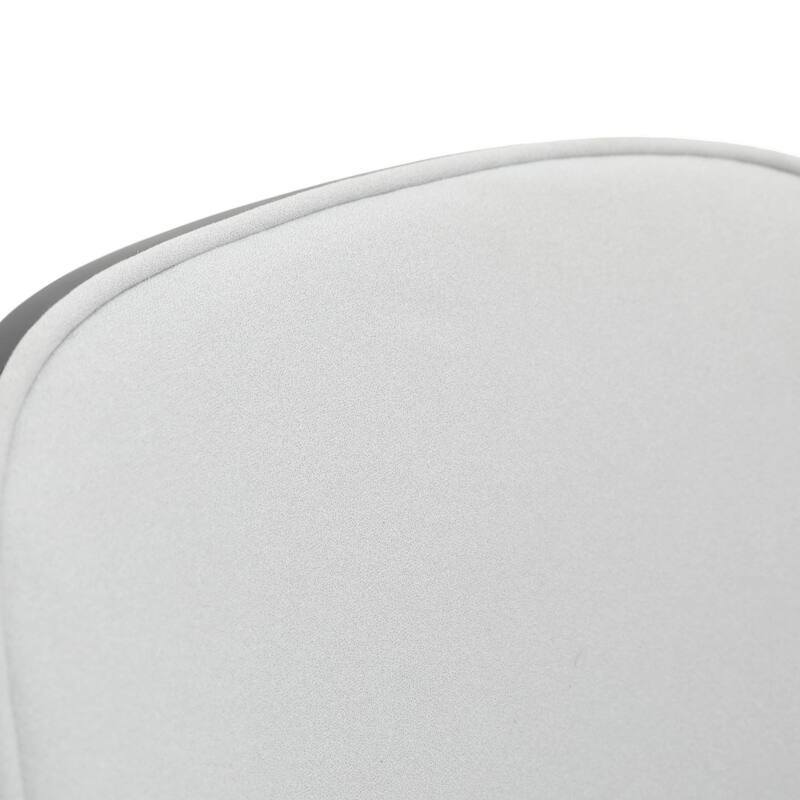 LeisureMod Tule Dining Chair with Upholstered Seat and White Steel Frame