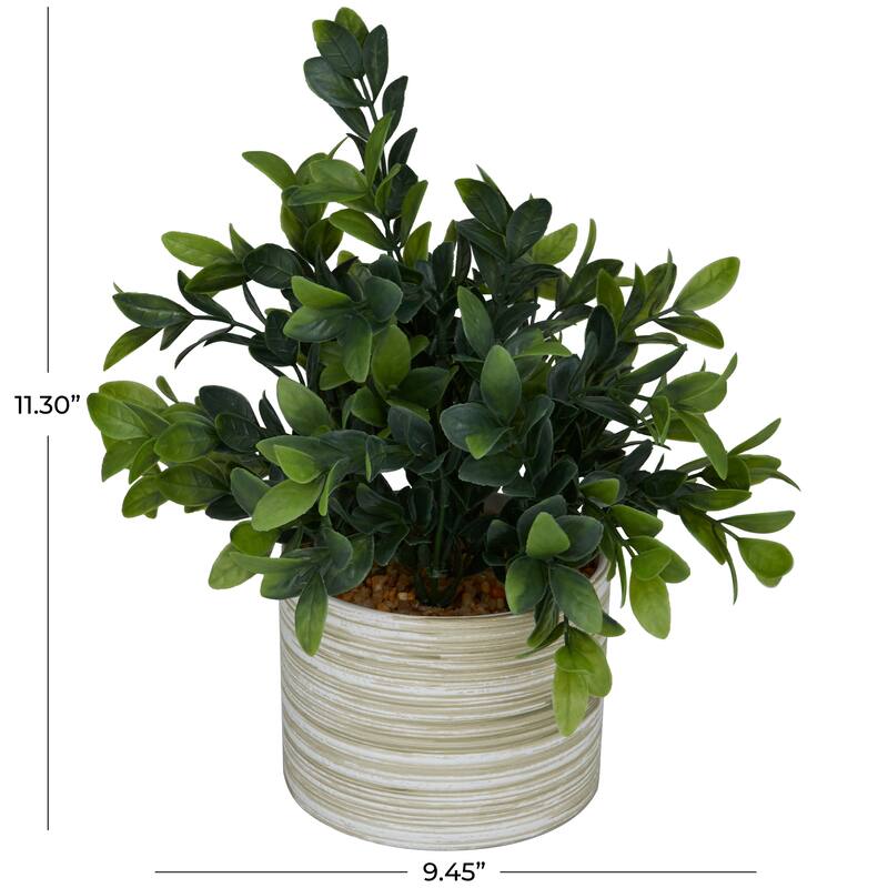 Faux Foliage Eucalyptus Artificial Plant with Realistic Leaves and Patterned Porcelain Pot - Green - Roche River Decor