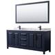 Option Dark Blue, Black Trim, White Carrara Marble Top
