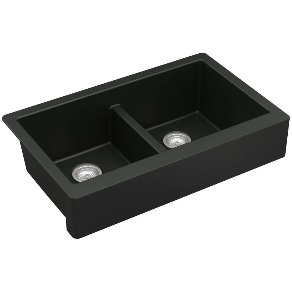 Karran USA QAR-750 Quartz QAR 34" Farmhouse Double Basin Quartz