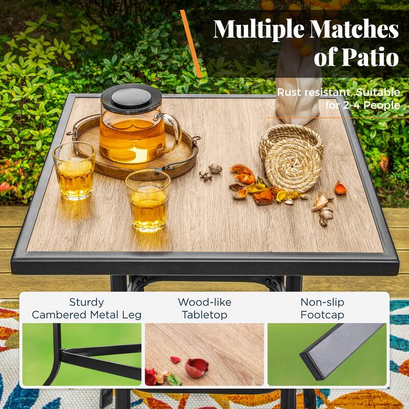 Patio Bar Table Outdoor Metal Bar Table Square Bistro Bar Table