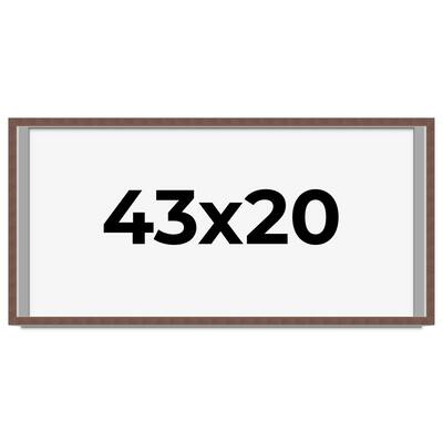 43x20 Shadow Box Frame Brown | 1.125 inches Deep Real Wood Rustic