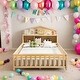 preview thumbnail 14 of 36, Full Size Platform Bed with Bookcase,Chalkboard and Safety Fence Natural