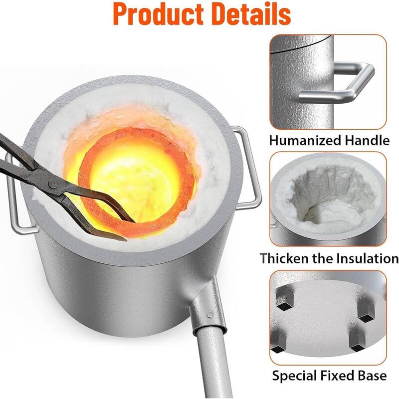 6KG Propane Melting Furnace Kit with Crucibles & Tongs Kiln
