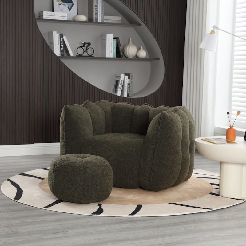 Square Lazy Sofa,Soft Bean Bag Chair with High Resilient Foam