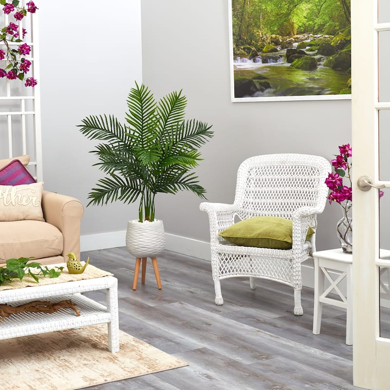 Artificial Orchid Arrangement Tall Vase Home Decor Flowers Realistic Faux Plants - Green - 52