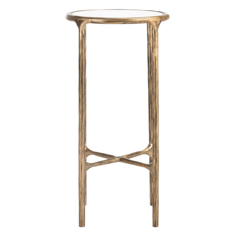 SAFAVIEH Couture Wubke Forged Metal Tall Round End Table, Fully Assembled - 12"W x 12"D x 24"H