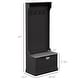 preview thumbnail 12 of 33, HOMCOM 28" 3-In-1 Entryway Hall Tree with Storage Bench, Coat Rack with Four Hooks and Shoe Storage, Gray
