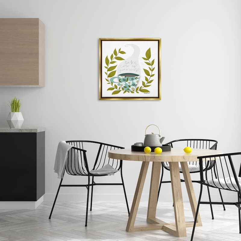 Stupell Take Care with Relaxing Coffee Framed Floater Canvas Wall Art Design By Mandy Ford Art + Illustration