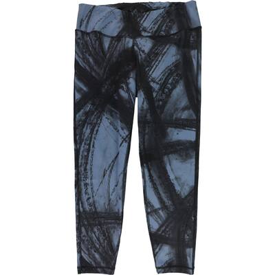 Reebok Womens Lux Bold 7/8 Stretch Compression Athletic Pants,, Blue, Large