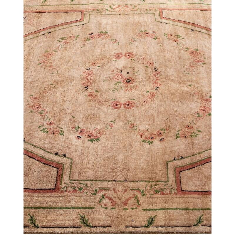 Overton Hand Knotted Wool Vintage Inspired Modern Contemporary Overdyed Beige Area Rug - 4' 1" x 6' 3"