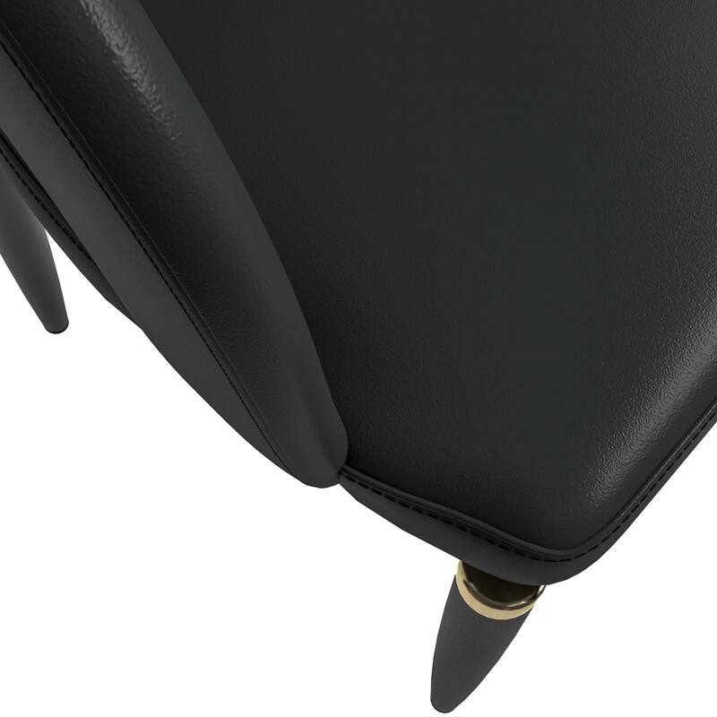 Entice Dining Chairs Upholstered Leather with Iron Legs Modern Accent Arm Chairs