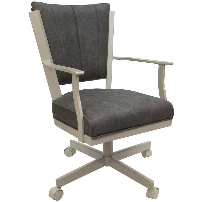 Montana Swivel Metal Dining Caster Chair on Reading Base - OutlierCharcoal - Beige