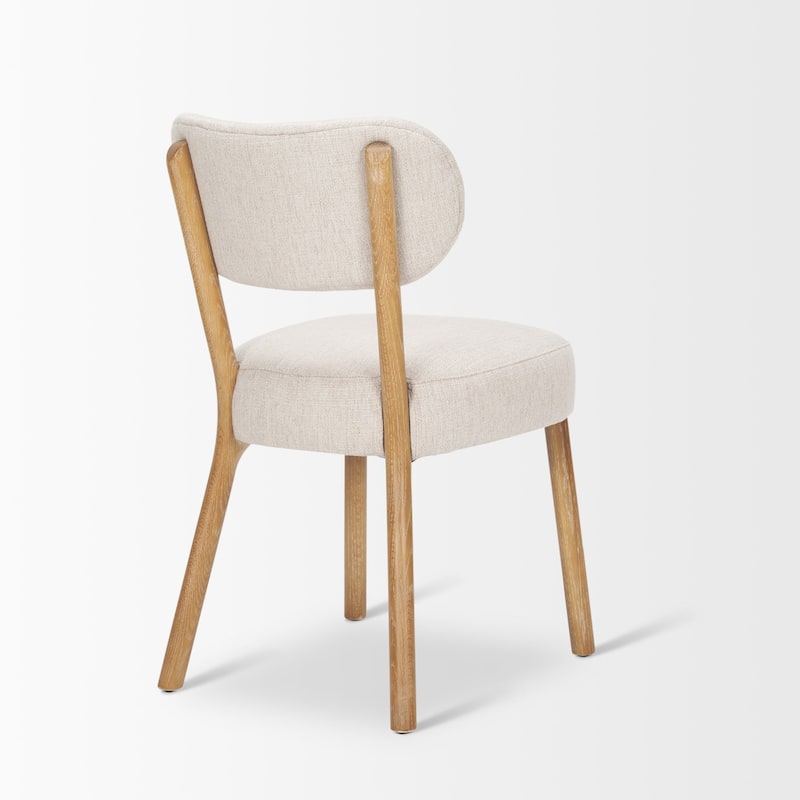 Owen Beige Fabric With Brown Wood Frame Dining Chairs (Set of 2) - 18.5L x 21.5W x 30.8H