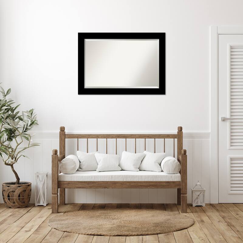 Basic Beveled Wood Framed Wall Mirror