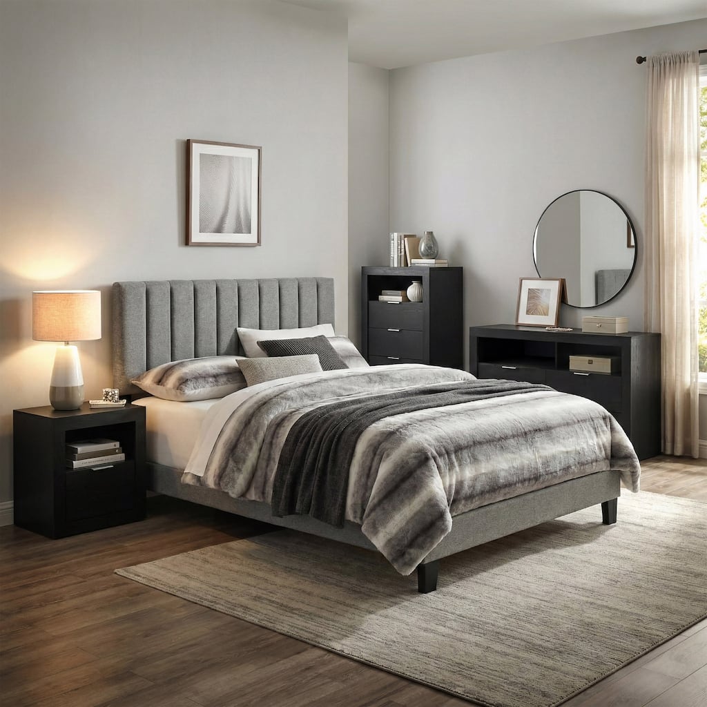 Furniture of America Merro Modern 4-Piece Solid Wood Bedroom Set