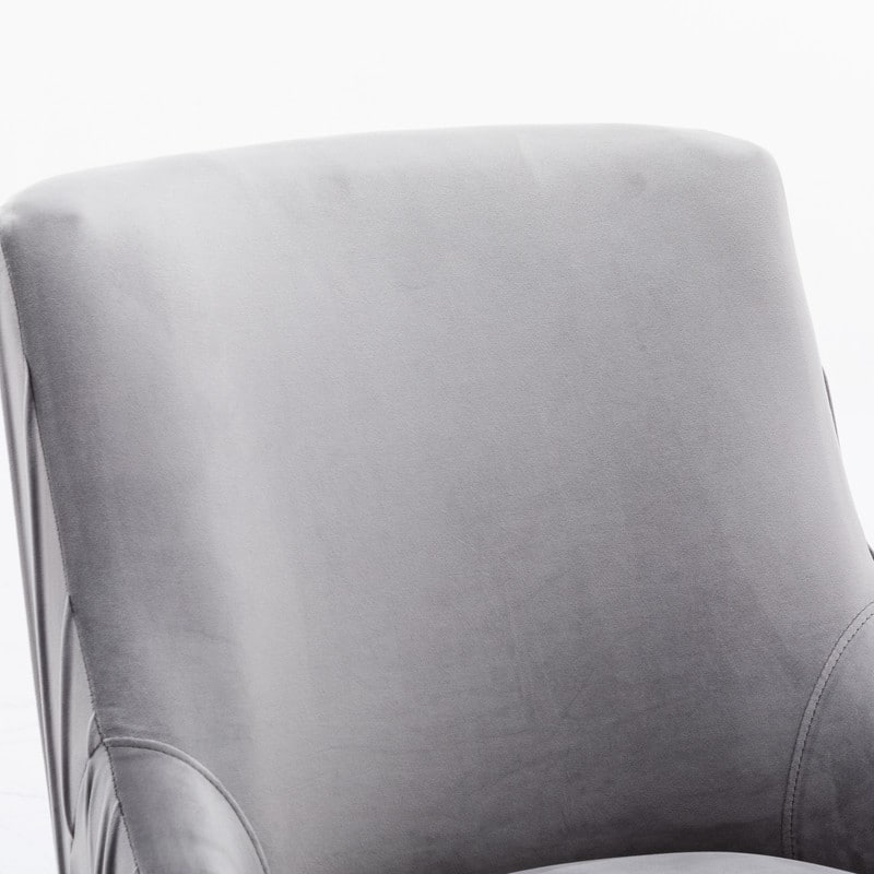 SEYNAR Modern Glam Boucle Pleated Velvet Dining Chair or Vanity Chair Set of 4 with Rear Handle