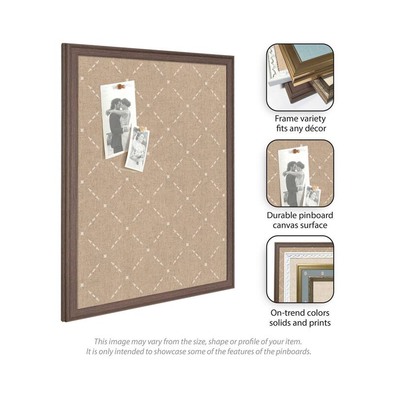 Kate and Laurel Pinboard Beige Lattice Pattern