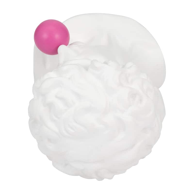 Sagebrook Home White Polyresin 13" Greek God Head Sculpture with Bubble Gum Accent - 8" x 9" x 13"