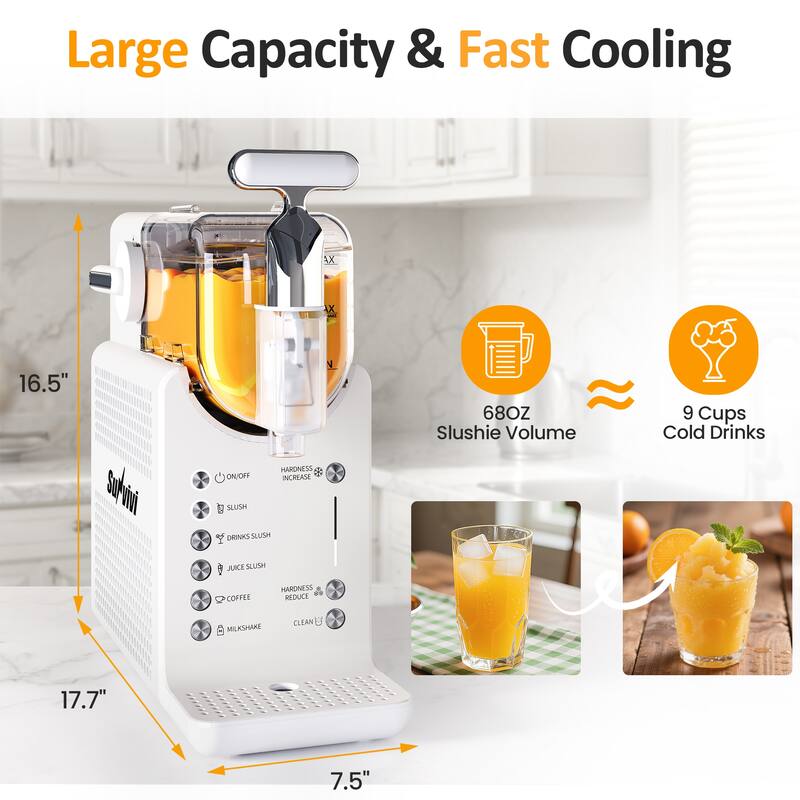 Single-Tank Slushie Maker with Rapid Chill, Self-Cleaning, 5 Drink Modes