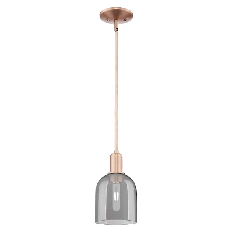 Innovations Lighting Endless Possibilities Arcadia - Bella - 1 Light 6" Stem Hung Mini Pendant - Antique Copper/Light Smoke