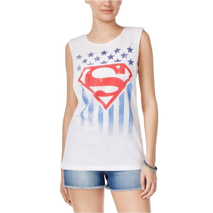Bioworld Womens Superman Tank Top,, White, Small