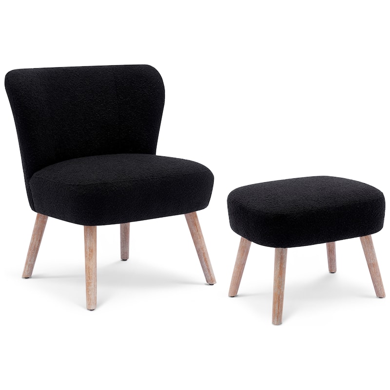 Boucle Polyester Upholstered Living Room Set - Stain Resistant (2-Piece Set)