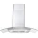 preview thumbnail 1 of 10, Cosmo Wall Mount Range Hood in Stainless Steel with Glass Hood, Permanent Filters