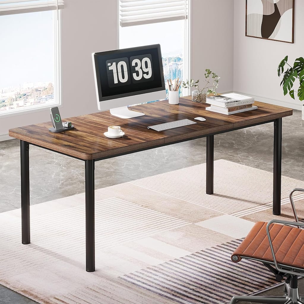 70.8 Inch Computer Desk, Large Desk Office Desk Writing Study Desk Executive Desk