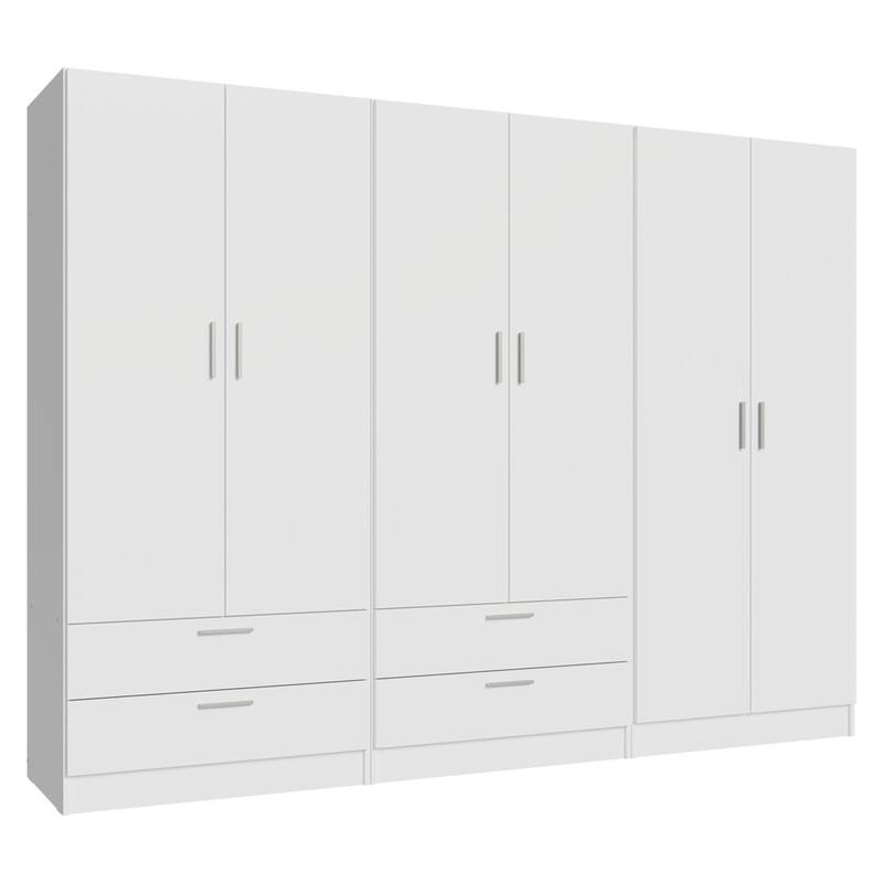 MADESA 6 Doors 4 Drawers Wardrobe Set Bedroom Storage Cabinet