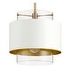 preview thumbnail 1 of 5, Quorum International 11" Wide Pendant with Metal and Glass Shade Studio White / Aged Brass