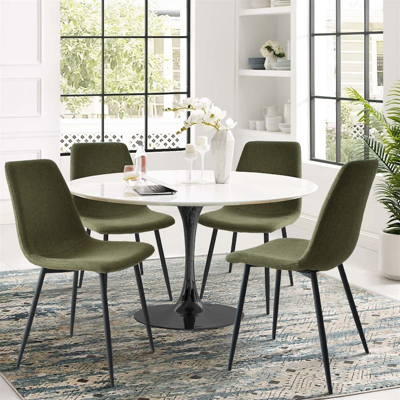 Modern Fabric Upholstered Dining Chairs (Set of 4) - 34"x18"x18" - Green