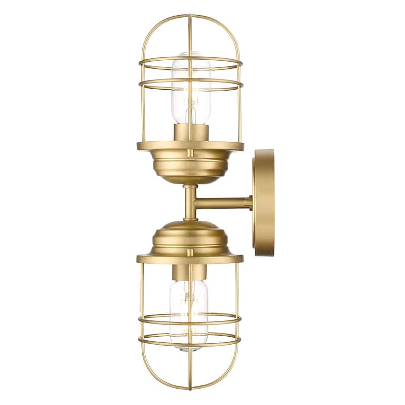 Golden Lighting Seaport 2 Light 17" Tall Bathroom Sconce