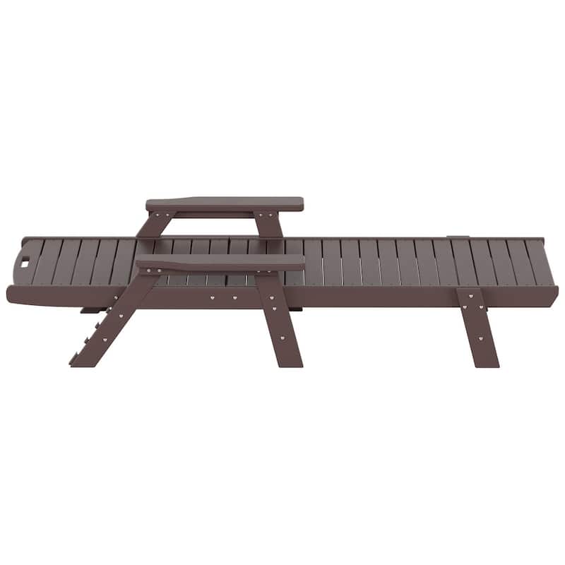 Laguna Hdpe All Weather Outdoor Patio Pool Reclining Chaise Lounges With Square Side Table (3-Piece Set)