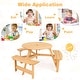 preview thumbnail 9 of 7, Kids Outdoor Wooden Picnic Table and Bench Set with Umbrella Hole-Natural - Multi