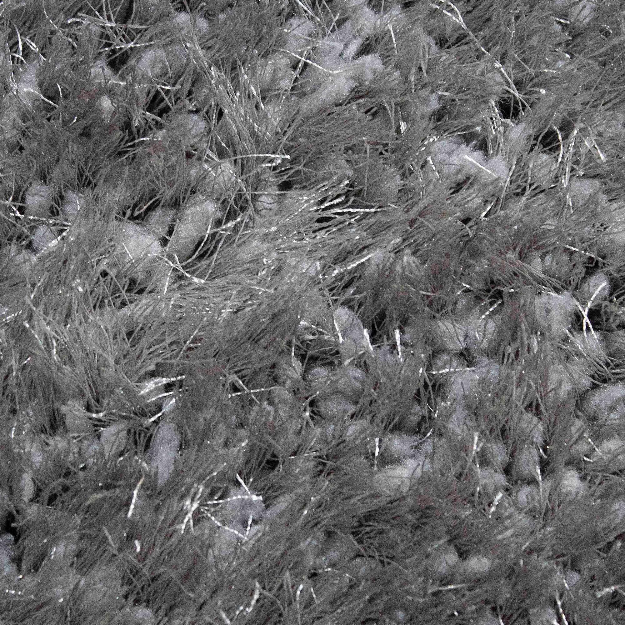 Romance Collection 1inch Pile Large Shag Area Rug Silver Light Gray