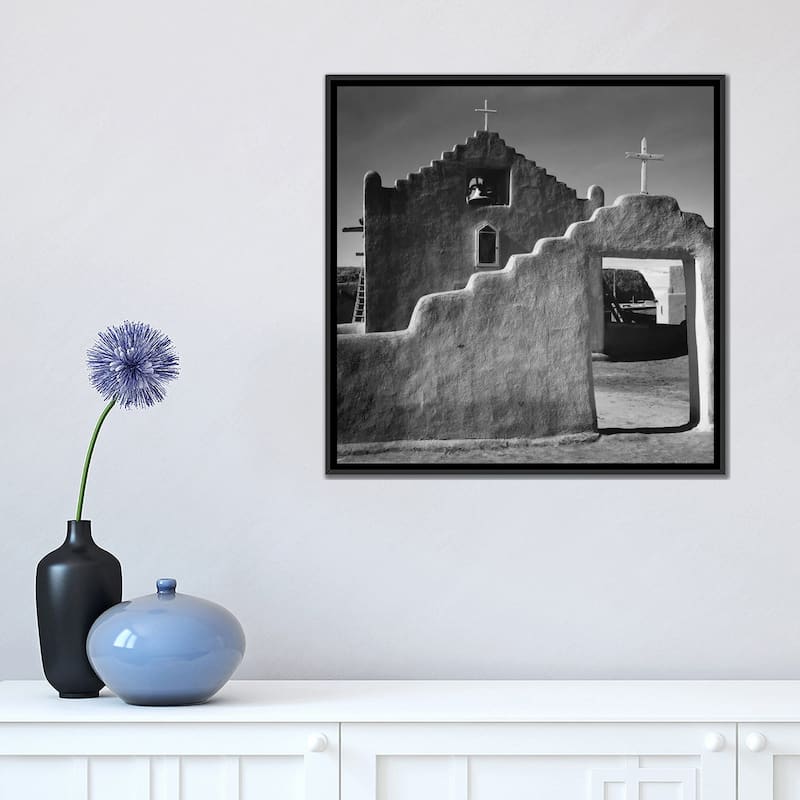 iCanvas "Church, Taos Pueblo, New Mexico, 1941" by Ansel Adams Framed Canvas Print