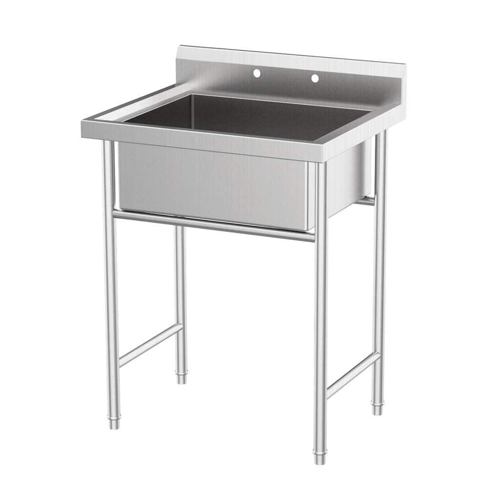 29 in 18-Gauge Stainless Steel One Compartment Commercial Utility Sink - N/A
