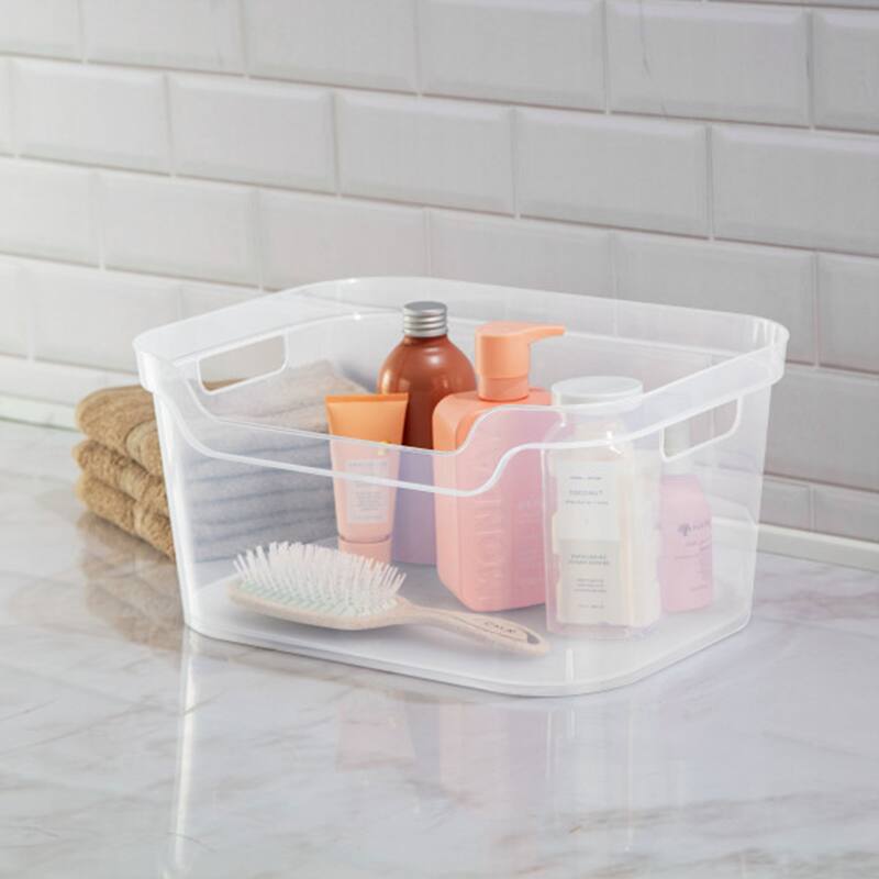 Sterilite 7 x 11 x 14.25 Inch Open Storage Bin w/ Carry Handles, Clear (6 Pack) - 7 x 11 x 14.25 inches