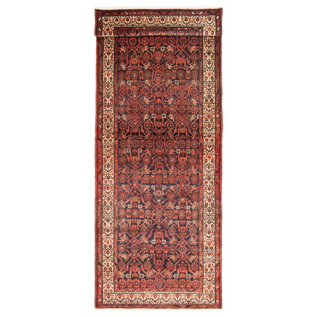 ECARPETGALLERY Hand-knotted Andelz Navy Wool Rug - 3'7 x 10'0
