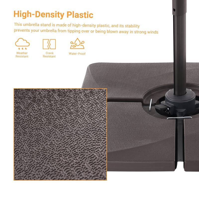 LIVOOSUN 200LBs Patio Umbrella Weight Base HDPE For Offset Umbrella