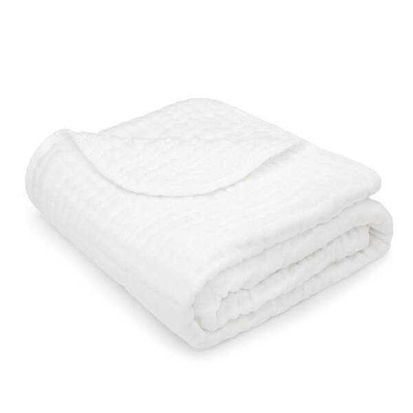 slide 2 of 5, Baby Muslin Blanket - Large 40" X 40", White, By Comfy Cub - White