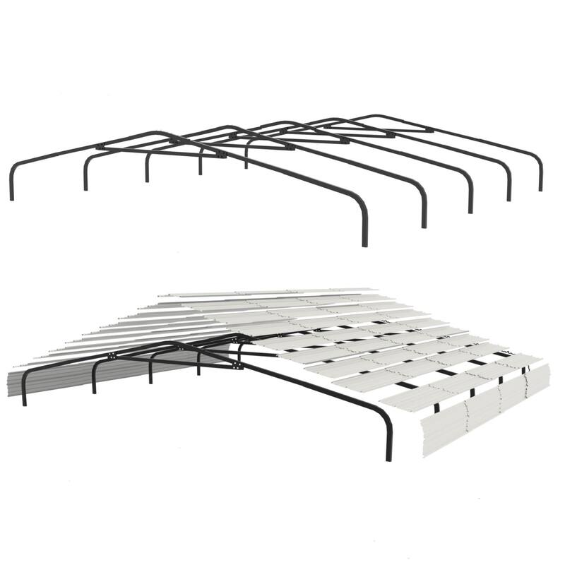 VEIKOUS Metal Carport, Heavy Duty Steel Carport Garage and Shelter, White