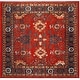 preview thumbnail 49 of 52, SAFAVIEH Vintage Hamadan Riitta Traditional Oriental Rug 6'7" Square - Orange/Blue - Square