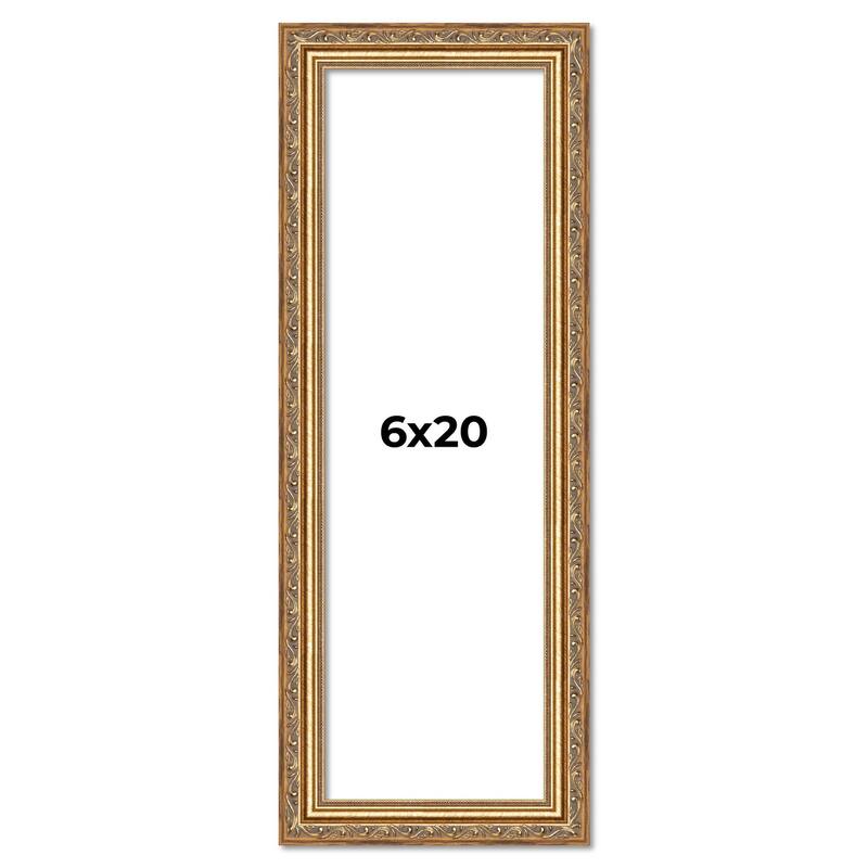 6x20 Frame Red Solid Wood Picture Frame Width 1.75 Inches | Interior Frame Depth 1 13/16 Inches