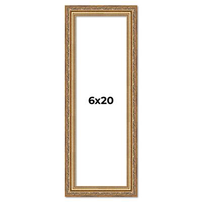 6x20 Frame Red Solid Wood Picture Frame Width 1.75 Inches | Interior Frame Depth 1 13/16 Inches