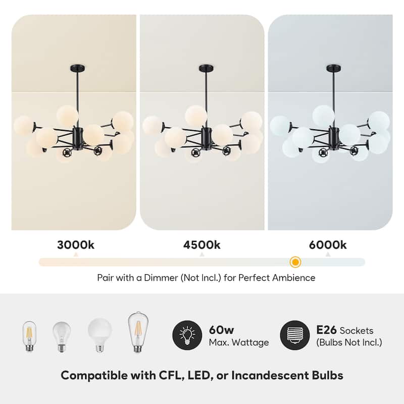 CO-Z Modern Linear Sputnik Pendant Chandelier (6/8/12 - Light)