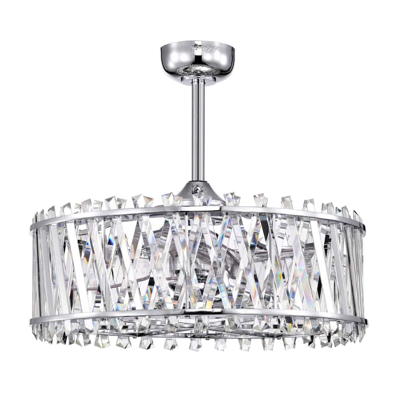 Quara 26 Inch modern Glam Modern Crystal Fandelier 6 Light with Remote