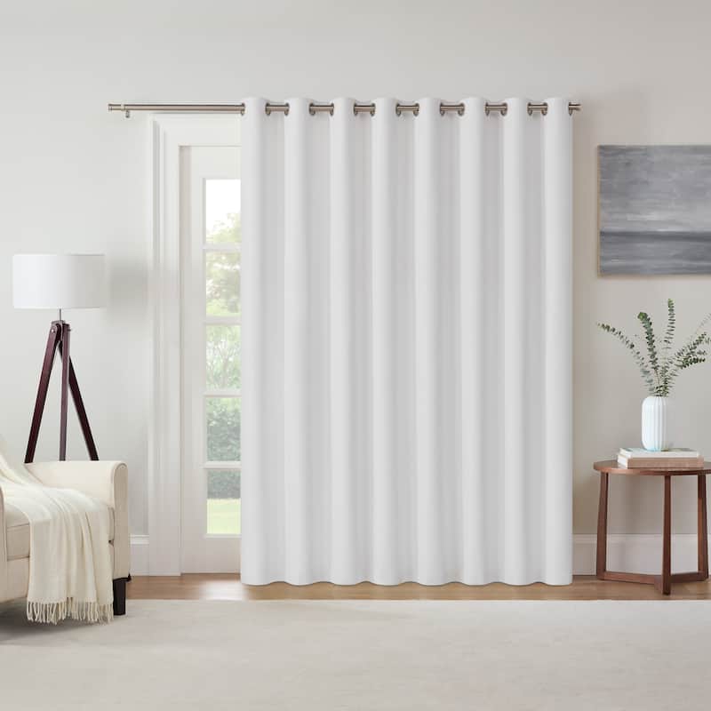 Eclipse Kendall Thermaback Grommet Extra Wide Sliding Patio Door Curtain Panel, 84 In Long x 100 In Wide - White