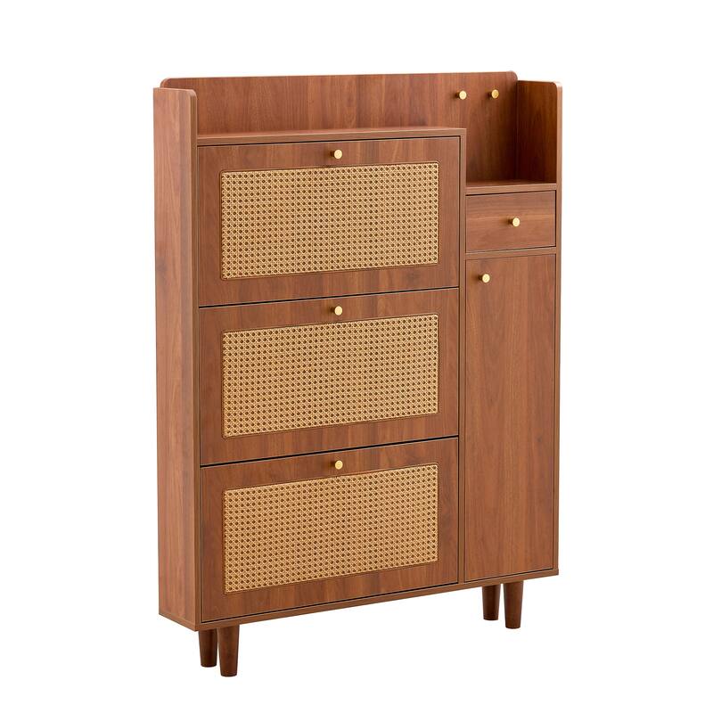 Rattan Shoe Storage Cabinet